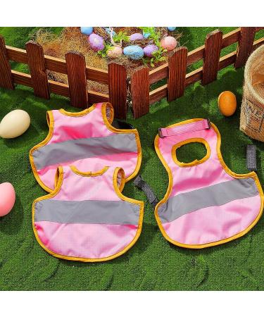 3 Pcs Adjustable Reflective Hen Vest Set - Chicken Harness & Saddle Aprons for Feather Protection - Ideal for Duck, Goose, Poultry, Dog - Pink - Buy Online on SooperMarket.com