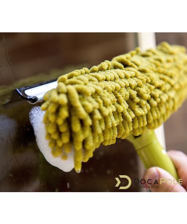 DocaPole Window Squeegee and Scrubber Combo Attachment with 3 Blades - Fits Any DocaPole - Single Pivot - Buy Online on SooperMarket.com