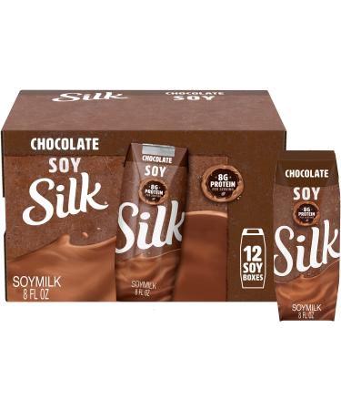 Silk Shelf-Stable Soymilk Singles, Chocolate, Dairy-Free, Vegan, Non-GMO Project Verified, 8 Fl Oz (Pack of 12)