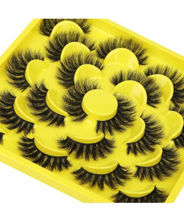 10 Pairs Pack 6D Thick Fluffy Faux Mink Eyelashes - 18mm Wispy Volume Extensions - Buy Online on SooperMarket.com