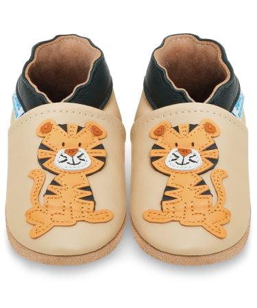 Baby Shoes with Soft Sole - Baby Girl Shoes - Baby Boy Shoes - Leather Toddler Shoes - Baby Walking Shoes 6-12 Months Seating Tiger