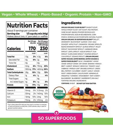 Orgain Protein Pancake & Waffle Mix - 50 Superfoods  15 oz | Healthy Breakfast Option - Buy Online on SooperMarket.com