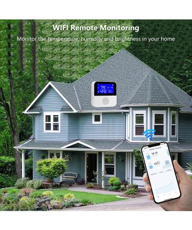 WiFi Hygrometer Thermometer with External Probe - Wireless Digital Monitor for Home, Greenhouse, Fish Tank & Refrigerator - Tuya App Compatible - Real-time Sync & Backlight LCD - Buy Online on SooperMarket.com