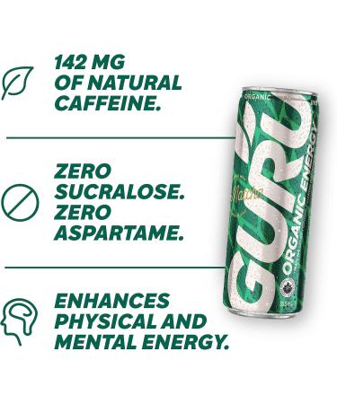 GURU Organic Energy Drink | Variety Pack 355ml | Feel Great and Stay Focused Longer with Plant-Based Energy Natural & Organic Ingredients Low Calories and Great Taste | (Pack of 24)  - Buy Online on SooperMarket.com