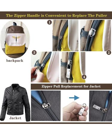 Universal Metal Zipper Pull Replacement Sliders 4PCS - Repair Kit for Suitcases, Backpacks, Wallets - Fixer for Luggage, Jackets, Coats - Buy Online on SooperMarket.com