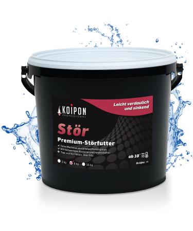 Koipon Premium disturbance food 6 kg falling pond lining 6mm pellets for sturgeon in the garden pond ideal for a shared posture with KOI 6 kg (1 Pack)