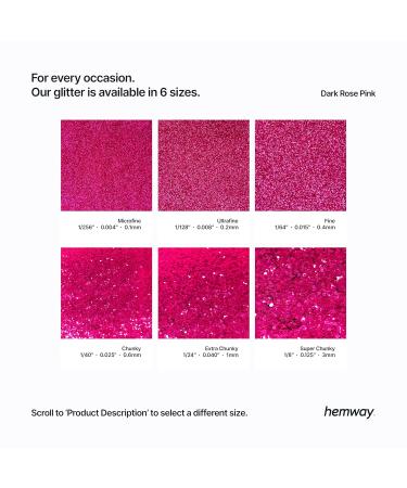 Hemway Extra-Chunky Glitter 100g - Cosmetic Safe Dark Rose Pink 1mm | Buy Internationally - Buy Online on SooperMarket.com
