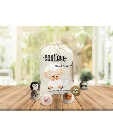 ECOTIQUE Wool Dryer Balls 100% Natural Fabric Softener Reusable Reduces Clothing Wrinkles and Saves Drying Time Saves Energy Costs Eco-Friendly Pack of 6 XL (Assorted Designs) - Buy Online on SooperMarket.com