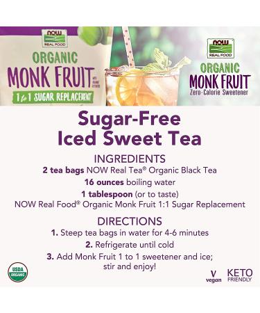 Now Foods Organic Monk Fruit 1-to-1 Sugar Replacement - 1 lb (454 g) | Natural Sweetener - Buy Online on SooperMarket.com