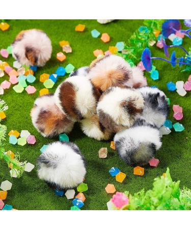 12-Piece Large Plush Pets Ball Toy Set for Cats - Fuzzy Pom Pom Balls in Pink Leopard Print | Indoor Cat Entertainment - Buy Online on SooperMarket.com