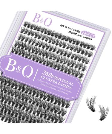 Lash Clusters Individual Lashes 260 PCS 30D 40D 9-16Mix Wispy 3D Effect 3D Natural Cluster Lashes Fluffy Eyelash Extensions DIY at Home(Q40D-9-16MIX) 280PCS-(3D Fluffy)40D-9-16MIX 1 count (Pack of 1)