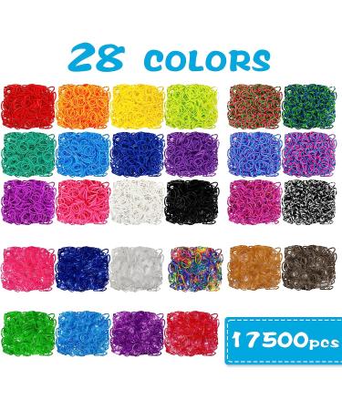 Inscraft 17500+ Rubber Loom Bands Kit with Blue Container - 28 Colors, 600 S-Clips, 352 Beads, 40 Cartoon Pendant - Bracelet Making Refill Set for Kids - Buy Online on SooperMarket.com
