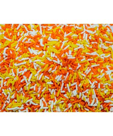 Harvest Candy Corn Blend- Orange White Yellow Cake Pop Cookie Cupcake Cakes Semi-Sweet Edible Confetti Decorations Sprinkles Dessert Jimmies Toppers - 1 LB 16 Oz (1 LB)
