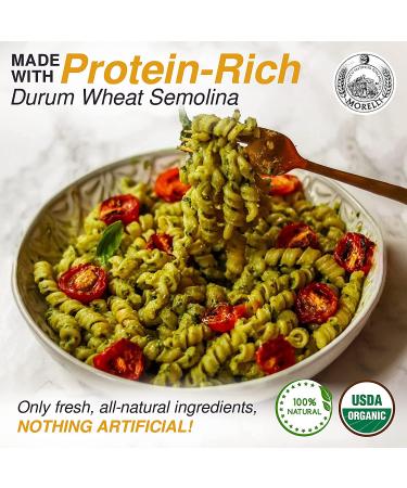 Organic Morelli Spiral Pasta - Protein-Rich Italian Durum Wheat Semolina Pasta - Ancient Grains, All Natural Gourmet - Busiate (Trofie Gemelli) 17.6 Oz, Pack of 2 - Buy Online on SooperMarket.com