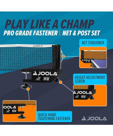 JOOLA WM Professional Table Tennis Net and Post Set - ITTF Tournament Approved | 72in Regulation Ping Pong Net - Buy Online on SooperMarket.com
