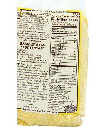 Bob's Red Mill Organic Corn Grits/Polenta  24 Oz  Pack of 4 - Buy Online on SooperMarket.com
