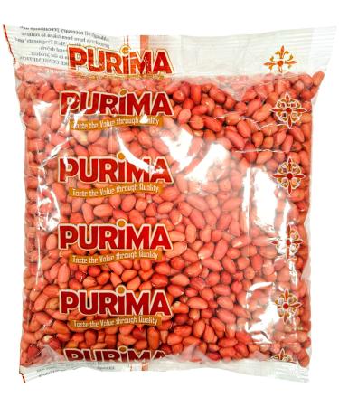 Red Skin Peanuts 1kg - Raw Whole Skinned Peanut Nuts - Natural Bulk Ready to Eat Edible Nut For Human Consumption Protein Unsalted Unroasted Shelled Redskin Kernels Jugu (Packaging May Vary) PURIMA 1.0 Kilograms