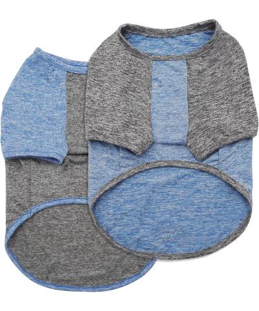KYEESE 2 Pack Dog Shirts | Quick Dry Raglan Sleeve | Soft & Stretchy | Lightweight Dog Clothes | Reflective Label | 21 Chest | Small to Medium Dogs | Blue & Grey | 2 Pack - Buy Online on SooperMarket.com