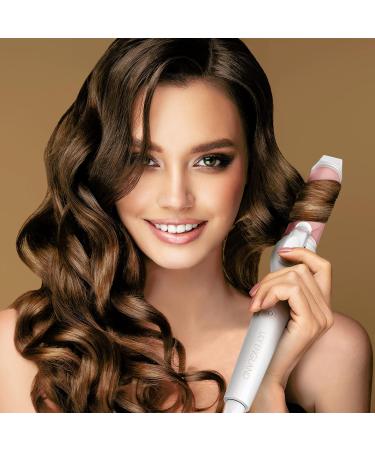 Lily England 25mm Ceramic Hair Curling Wand - Fast Heat-up Hair Tongs with Adjustable Temperature & Auto-Shut Off - Rose Gold Hair Curler - Buy Online on SooperMarket.com