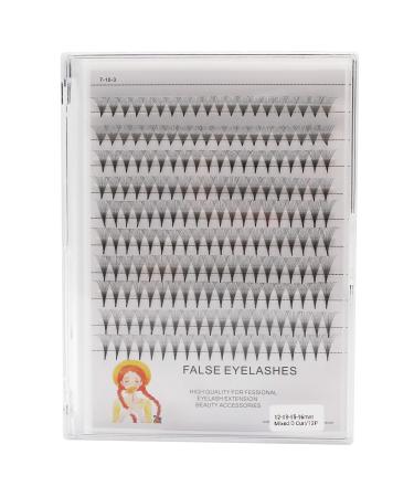 12D Natural Individual False Eyelashes Mixed 8-10-12-14mm/10-12-14-16mm/12-14-16mm/12-13-15-16mm/14-15-16mm Premade Fans Volume Eye Lashes Extensions Cluster Lashes (12-13-15-16mm)
