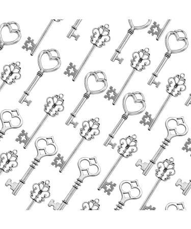30PCS Antique Skeleton Keys Vintage Steampunk Juliet Collection - Silver - Buy Online on SooperMarket.com