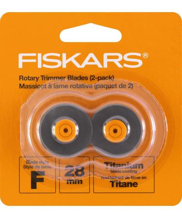Fiskars Rotary Trimmer Titanium Replacement Blade-28mm Straight 2/Pkg