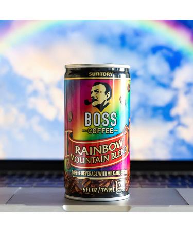 BOSS Coffee by Suntory Rainbow Mountain Blend Flash Brew 6oz 12 Pack - Imported Japanese Espresso Doubleshot, Ready to Drink, Contains Milk - Gluten-Free - Buy Online on SooperMarket.com
