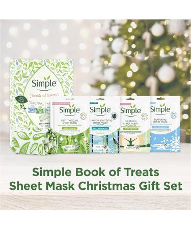 Simple Book of Treats Four Sheet Masks for every skin condition with a stretch head band Gift Set Festive gifts for Women 4 piece - Buy Online on SooperMarket.com