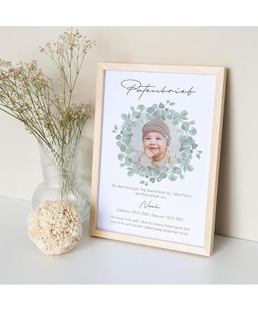 Personalized Godfather Sponsorship Certificate | Unique Photo Gift for Baptism | Custom Eucalyptus Frame Options - Buy Online on SooperMarket.com