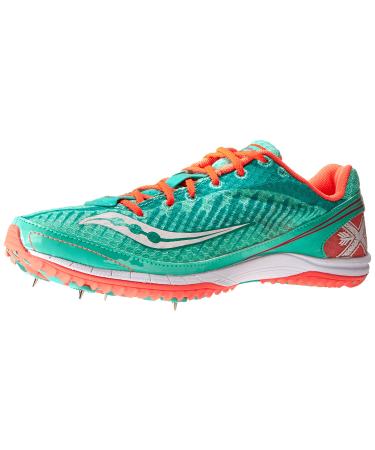 Saucony Women's Kilkenny XC5 Spike-W 10.5 Aqua/Vizi Coral