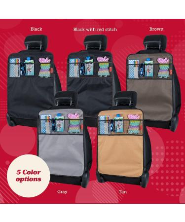 Premium Lusso Gear Heavy Duty Kick Mats (2 Pack) - Waterproof Back Seat Protector for Kids - 3 Reinforced Storage Pockets - Black - Buy Online on SooperMarket.com