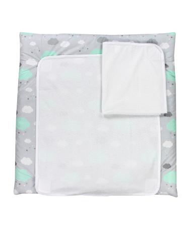 TupTam Baby Changing Mat including 2 terry cloth covers ANK019 Color: Clouds Mint Size: 70 x 50 cm Clouds Mint 70 x 50 cm