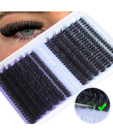Geeneiya Fluffy Mink Eyelash Clusters - Thick Individual Extensions 10-18MM (280 Pcs) - Premium Quality Fake Lashes for Stunning Volume - Buy Online on SooperMarket.com
