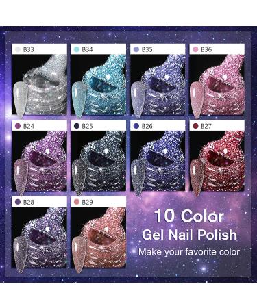 Shining She Reflective Glitter Gel Polish Set - Sparkling Diamond Nail Gel Collection for Salon Quality Manicures at Home - Buy Online on SooperMarket.com