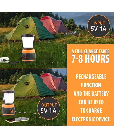 Rechargeable LED Camping Lantern | 1800LM, 4 Light Modes, 4400mAh Power Bank | Waterproof Lantern Flashlight for Emergency, Power Outages | USB Cable Included - Buy Online on SooperMarket.com
