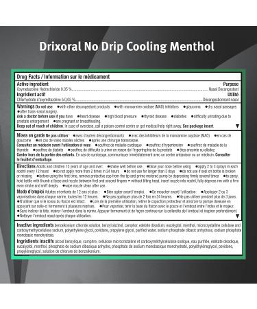 Drixoral No Drip Cool Menthol Spray Cooling Sensation with 12 Hour Relief 15ml - Buy Online on SooperMarket.com