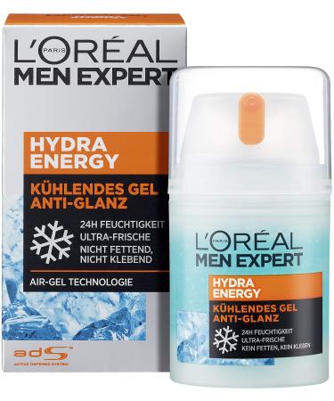 L'Oreal Men Expert Hydra Energy Cooling Moisturising Gel Anti-Shine 50ml 50 ml (Pack of 1)