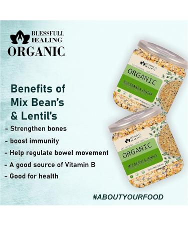 Blessfull Healing Organice Mix Beans & Lentils 2 lb (907 Gram) - Buy Online on SooperMarket.com