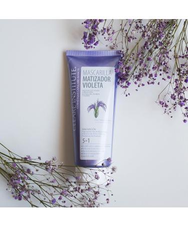 Clear Institute Purple Matte Mask Neutralises Unwanted Tones Purple Matte Mask Especially for Highlights Blondes and Grey 96.6% Natural Ingredients 200 ml - Buy Online on SooperMarket.com