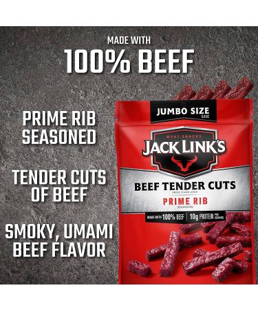 Jack Link's Tender Cuts Prime Rib Flavor 5.6 Oz Jerky Snack | 10g Protein, 70 Calories | Premium Beef, 96% Fat Free - Buy Online on SooperMarket.com