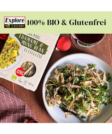 Explore Cuisine Bio Fettuccine - Gluten-Free Edamame & Mung Bean Pasta Vegan Low-Carb 200g Pack - Buy Online on SooperMarket.com