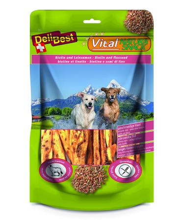 Delibest Vital Natura Snack Biotin + linseed I Kausnack for dogs I for all ages and size I also suitable for gear cleaning I natural causnack i 200 g pack