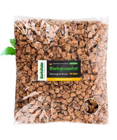 10 liters of cork granulate very coarse (10-30 mm) |Cork mrea cork break |for floristics & decoration |Plant substrate filling for pots bucket |For terrariums & model building (chips single litter substrate)
