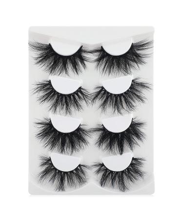 Wiwoseo 25MM Real Mink Eyelashes - 4 Styles Fluffy Thick Dramatic False Lashes - Buy Online on SooperMarket.com