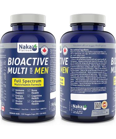 120 vcaps Bioactive Multi for Men Full Spectrum Multivitamin Formula Made in Canada 120 count (Pack of 1) - Buy Online on SooperMarket.com