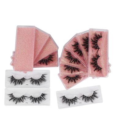 Bodermincer 10 Pairs 3D Faux Mink Hair False Eyelashes - Natural Soft Cruelty-Free Wispies & Fluffies (J006) - International Shipping Available - Buy Online on SooperMarket.com