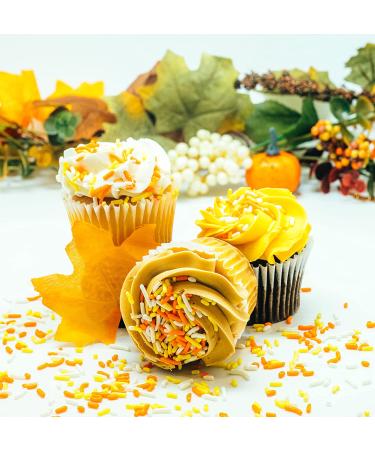 Harvest Candy Corn Blend- Orange White Yellow Cake Pop Cookie Cupcake Cakes Semi-Sweet Edible Confetti Decorations Sprinkles Dessert Jimmies Toppers - 1 LB 16 Oz (1 LB) - Buy Online on SooperMarket.com