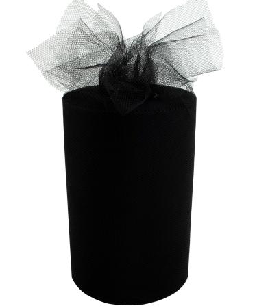 Tulle Fabric Roll | 6  by 100 Yards | Polyester Spool for Crafts Decorations Tutu Weddings Costumes Skirts Parties Gift Bow and More   by Craft Forge (Black)