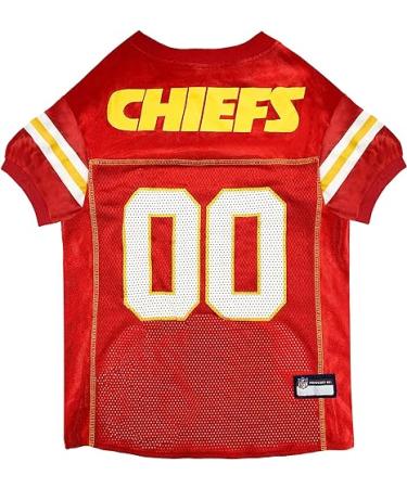 NFL Kansas City Chiefs Dog Jersey, Size: X-Large. Best Football Jersey Costume for Dogs & Cats. Licensed Jersey Shirt X Large