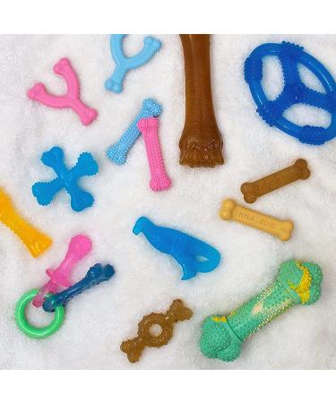 Nylabone Puppy Chew Toys for Teething Puppies | Small/Regular - Pink Bone Lamb & Apple (3 Count) - Buy Online on SooperMarket.com